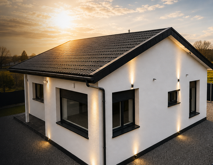 Réalisation AITPRO avec éclairage de façade à Soumagne