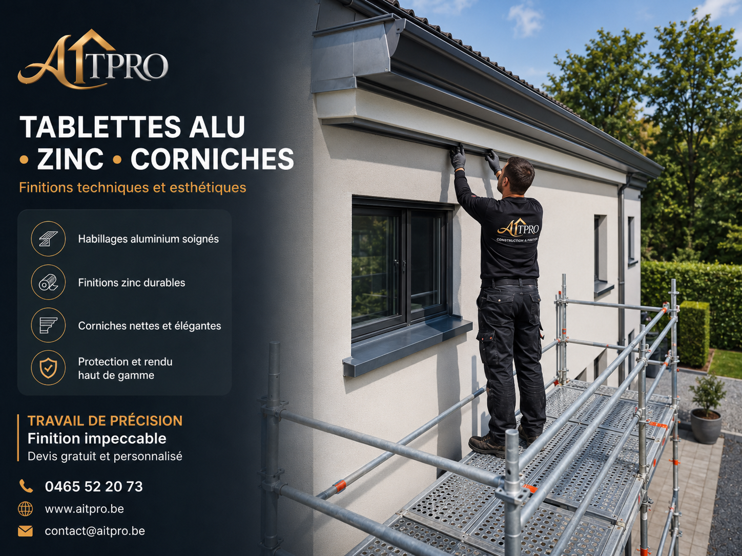 AITPRO - Tablettes aluminium, zinc et corniches